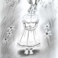 Häsin mit Blume - Bunny with a flower